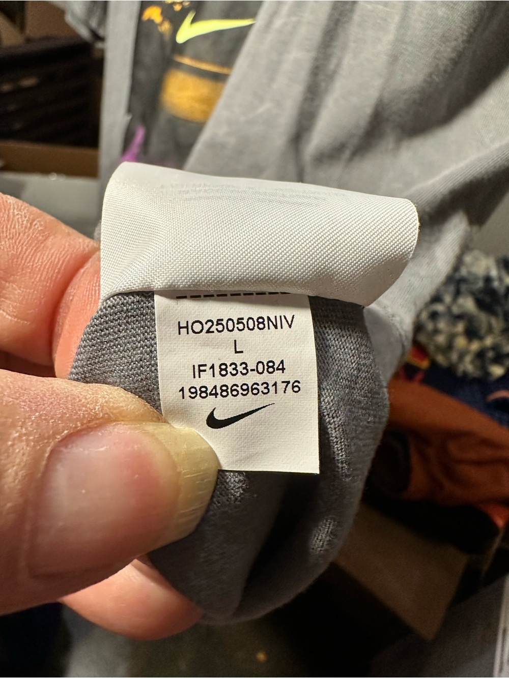 Nike Gray The Nike Tee with White Swoosh Print - Picture 6 of 7